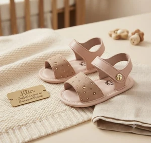 CALCADO KLIN SANDALIA FEMININA RECEM NASCIDO ROSE - 208350