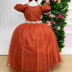 Vestido Glamour - Terracota Brilhoso