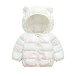 Jaqueta Infantil Puffer Holográfica com Capuz