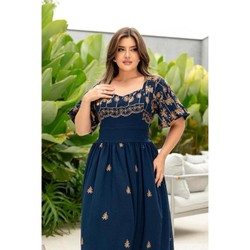 Vestido moda evangélica elegante luxo duna bordado maravilhoso