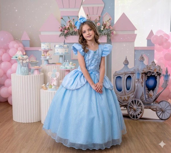 Vestido Fantasia Longo - Cinderela 