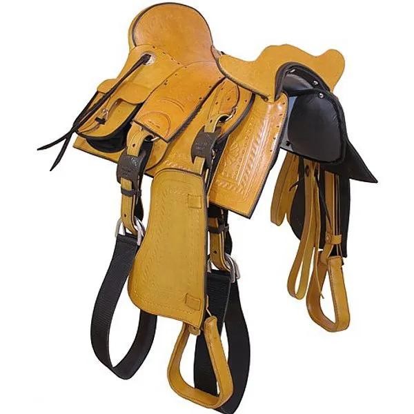 Arreio Socado Completo com Bolsos 15 polegadas (Amarelo)