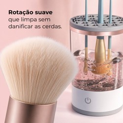 Limpador Elétrico de Pincéis de Maquiagem USB com Rotação Automática Limpa e Seca Rápido