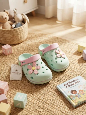BABUCHE BABUCHE POP MINI - VERDE CHA/ROSA 124043 