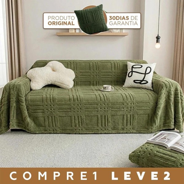[Leve 2 Pague 1] Capa de Sofá Bella em 100% Algodão Premium (Sala Renovada com Charme!) +BRINDE: 2 Almofadas