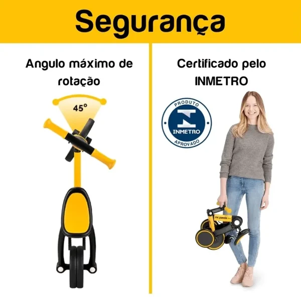 Triciclo Mr. Panda Infantil Dobrável