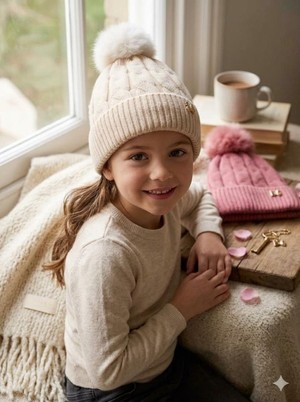 TOUCA FORRADA BEGE INFANTIL