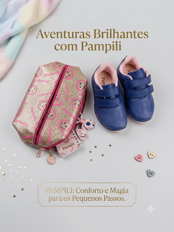 TENIS HONEY + ESTOJO MARINHO/ROSA CLACE PAMPILI 169188