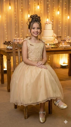 Vestido Luxo Gold - Dourado 