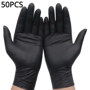 100/50/20 pçs luvas de nitrilo preto engrossado luvas descartáveis para limpeza cabeleireiro à prova dwaterproof água lavar louça tatuagem luvas