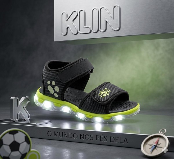 132059 PAPETE LIGHT PRETO/VERDE LIMA KLIN PISCA