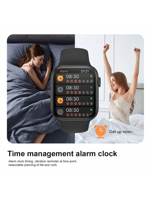 Relógio Inteligente de Silicone Unissex, com Suporte para Chamadas de Telefone, Podômetro, Contagem de Calorias, Alarme, Lembretes de Chamada/Mensagem, Tela Sensível ao Toque Full 2,01, Compatível com Android e iOS, Presente d