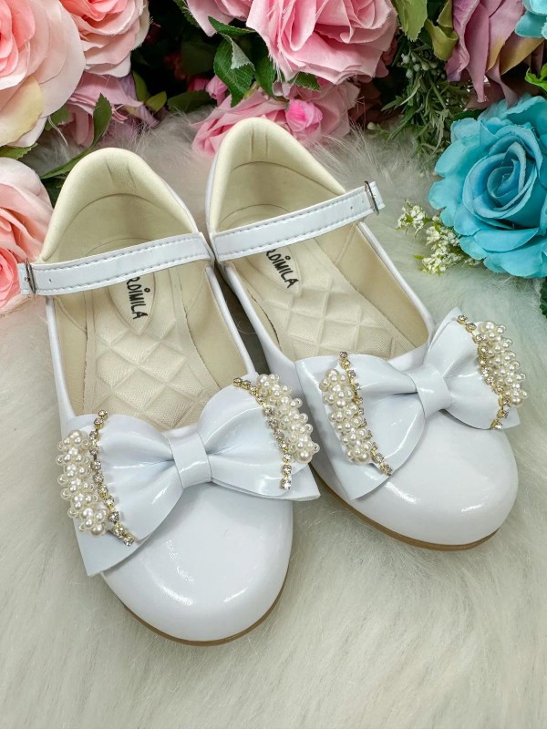 Sapatilha Flor Di Mila - Branca com Pérolas