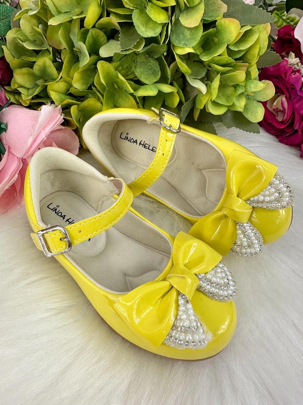 Sapatilha Flor Di MIla -  Amarelo Laço com Glitter