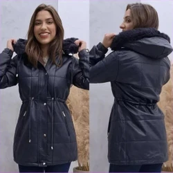 [Pague 1 Leve 2] Parka Feminina Premium Forrada com Ajuste na Cintura e Capuz Removível
