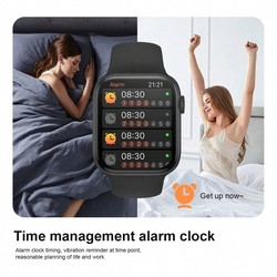 Relógio Inteligente de Silicone Unissex, com Suporte para Chamadas de Telefone, Podômetro, Contagem de Calorias, Alarme, Lembretes de Chamada/Mensagem, Tela Sensível ao Toque Full 2,01, Compatível com Android e iOS, Presente d
