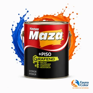 Tinta Piso Preto 3,6L Maza Grafeno Alta Resistência + Cobertura