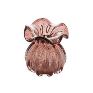 Vaso Murano Trouxinha de Vidro Italy Púrpura e Rose - 13 cm
