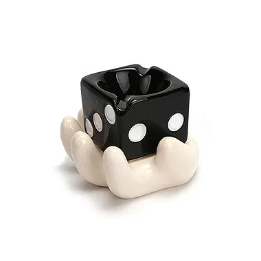 Cinzeiro para Cigarros Mão Branca - Dado Preto