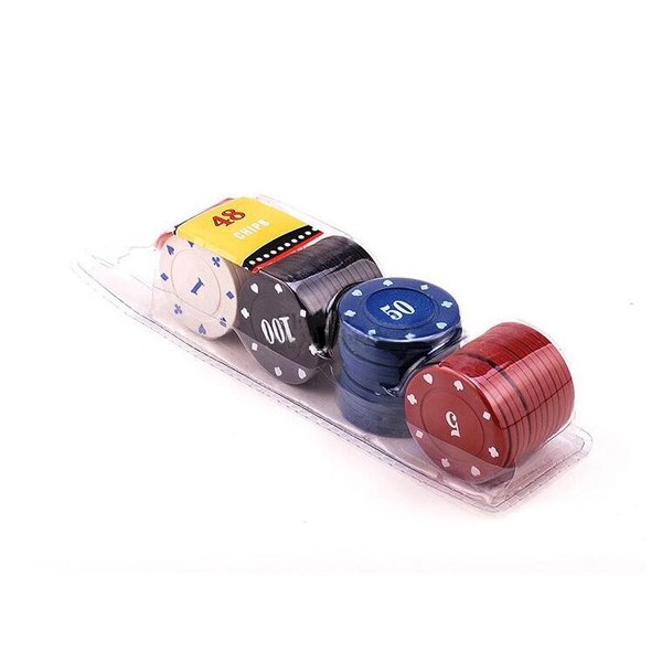 Kit com 48 Fichas de Poker Numeradas (Plástico)