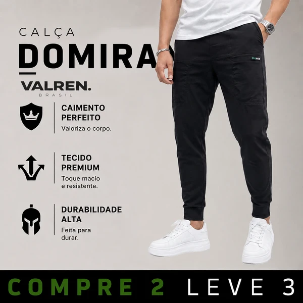 [COMPRE 2 LEVE 3] Calça Masculina Domiran em Tecido RipStop e Poliéster Premium (Visual Forte de Respeito!)