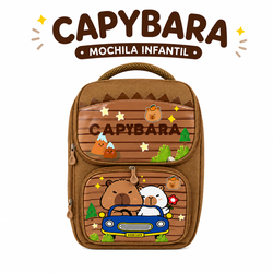 Mochila Infantil Capivara Marrom