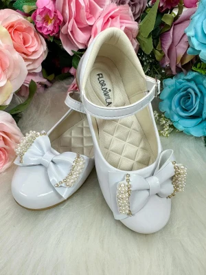 Sapatilha Flor Di Mila - Branca com Pérolas