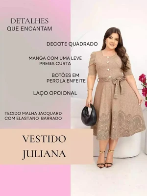 Vestido Midi Evangelico em Jaquar Estampa Barrada com Cinto e Botões fake Moda Femenina 