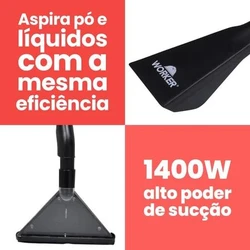 Extratora e Aspirador de Pó 1400W com Tanque Inox 127V/220V + 8 Acessórios Worker