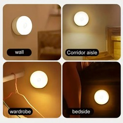 Sensor de Movimento Luz Noturna Sem Fio, Lâmpada Detector LED, Quarto, Escada, Armário, Decoração do quarto, 1Pc