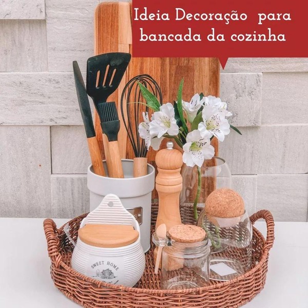 Kit 8 Potes Temperos Com Tampa Rolha e Colher