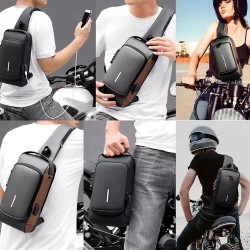 Mochila masculina com cadeado à prova d\'água anti-roubo