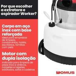 Extratora e Aspirador de Pó 1400W com Tanque Inox 127V/220V + 8 Acessórios Worker