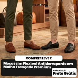 [COMPRE 1 LEVE 2] Mocassim Flexível Antiderrapante em Malha Trançado Premium