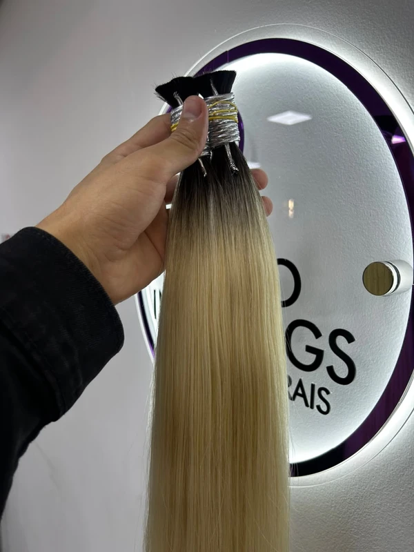 Cabelo Vietnamita Loiro Raiz Escura 75cm - 100gr