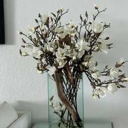 Magnólias Brancas em Casa Moderna de 16″ de Altura
