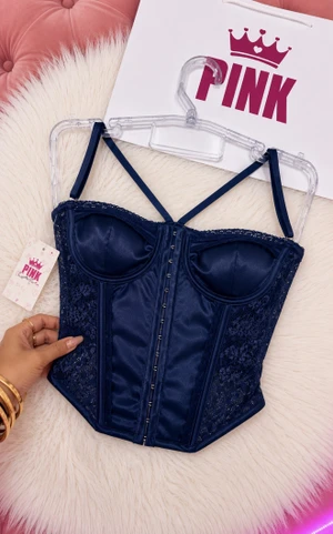 CORSET SEM BOJO AZUL MARINHO