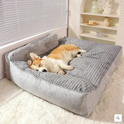 Cama grande e lavável para cães e gatos, espessada para todas as estações