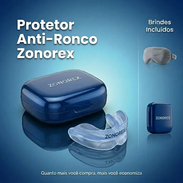 Zonorex — Protetor Bucal Anti-Ronco + Tapa Olho de Brinde + Frete Grátis