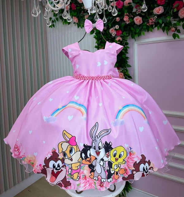 Vestido Temático - Baby Looney Tunes 
