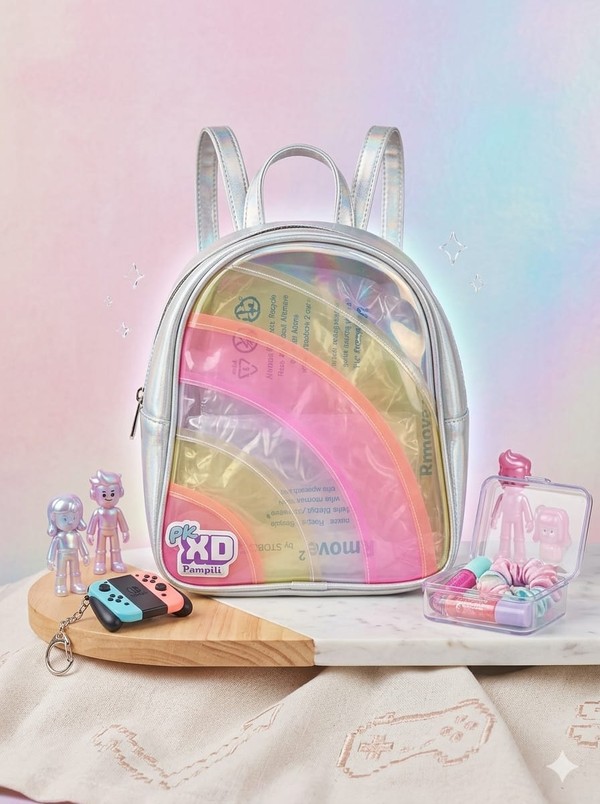 BOLSA PAMPILI BOLSA PRATA/COLORIDO SINT PK XD 6001033 