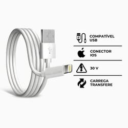 KIT 5 Cabos Lightning Conector USB