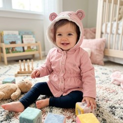 CONJUNTO JAQUETA C/ CAPUZ PÊLO E CALÇA TÉRMICO ROSE - 13161