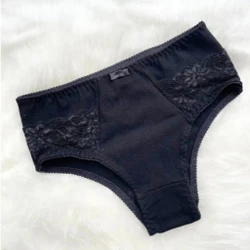 Kit com 5 Calcinha Algodão Conforto Cinta Renda Alta