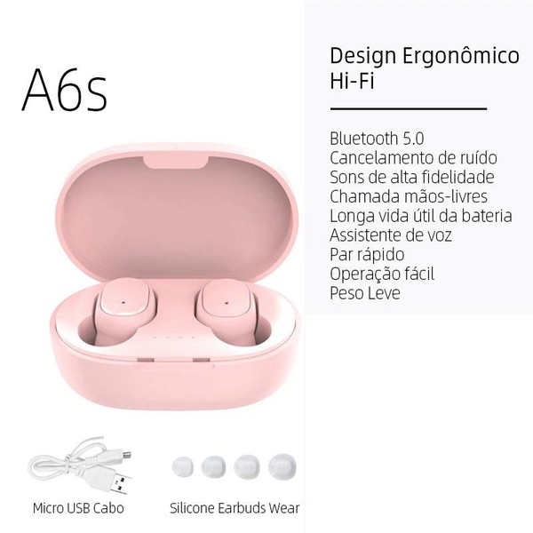 E7S TWS HiFi Fone De Ouvido Bluetooth 5.0 Sem Fio Com Cancelamento De Ruído Display LED A6s E6s