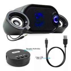 Caixa De Som C/ Sub Pc Notebook Knup Com Receptor Bluetooth