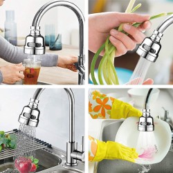 Torneira de cozinha giratória 360 graus, arejador ajustável, modo duplo, filtro, difusor, economia de água, bico, conector de torneira de banho