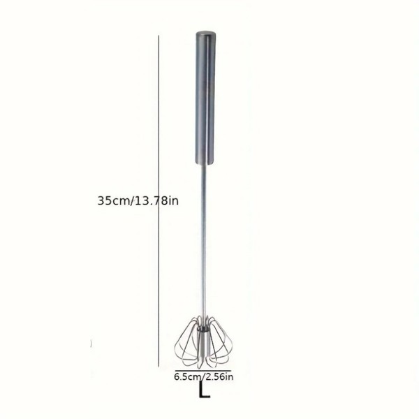Batedor de ovos de aço inoxidável, misturador semiautomático durável para mistura de creme de ovo sem esforço, agitação e batida para cozimento de cozinha