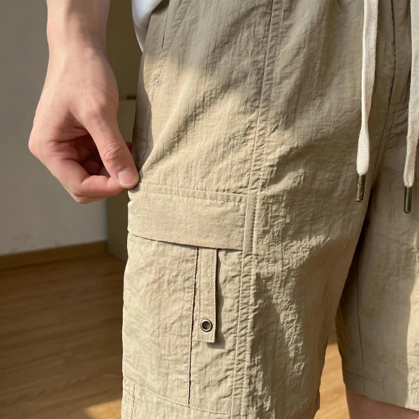 [Pague 3, Leve 5!] Bermuda Cargo Fornax Masculina em Nylon Técnico Hidrorrepelente com Bolsos Utilitários e Cós Elástico