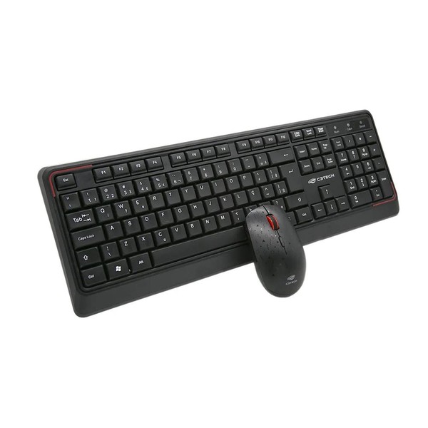 Kit Teclado Com Mouse Sem Fio K-W70BK Preto C3Tech